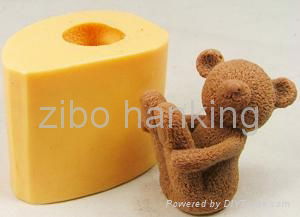 3D silicone rubber lovely teddy bear soap mold 2