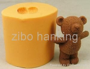3D silicone rubber lovely teddy bear soap mold 3