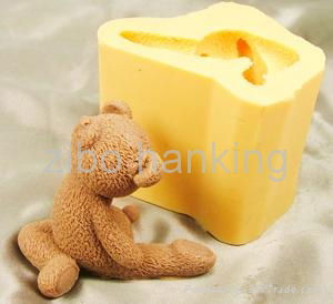 3D silicone rubber lovely teddy bear soap mold 4