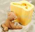 情人节礼物硅胶立体可爱泰迪小熊皂模 4