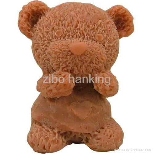 3D silicone rubber lovely teddy bear soap mold 5