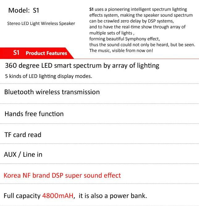 LED lights Symphony Bluetooth speakers (S1) 2