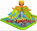Inflatable octopus slides