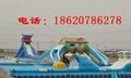 Inflatable bounce house double-sided plastic slide