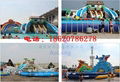 Inflatable bounce house double-sided plastic slide