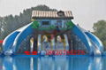 Inflatable bounce house double-sided plastic slide