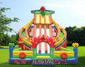 Inflatable three slide castle