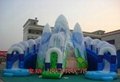 Inflatable ice and ice obstacle slide