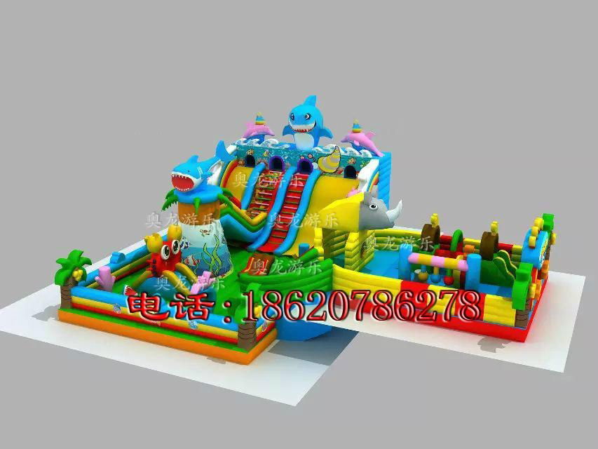 Inflatable slide octopus castle