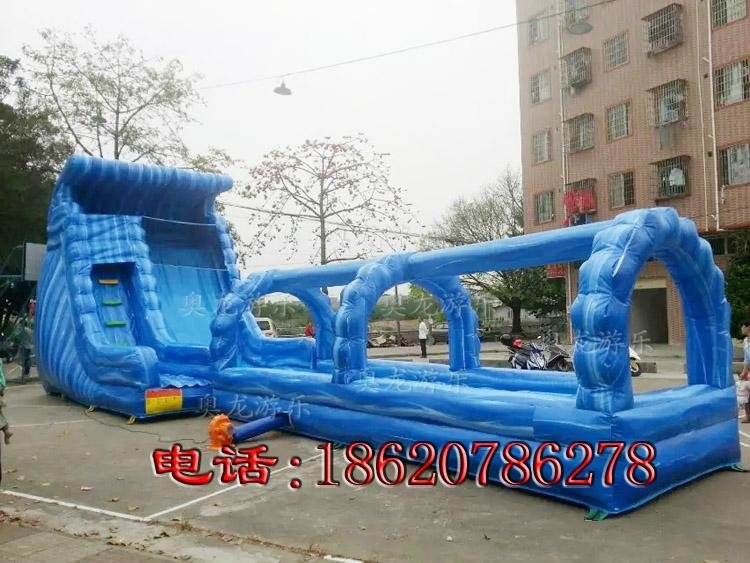 Inflatable pool water slides
