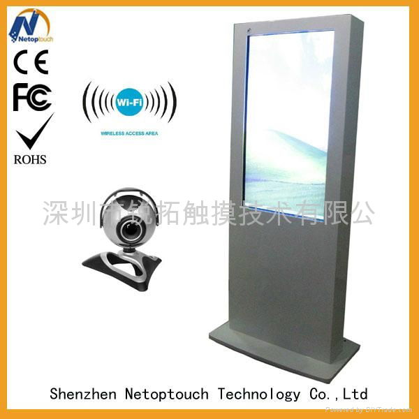 Netoptouch indoor digital media kiosk for hotel with HD LED 3