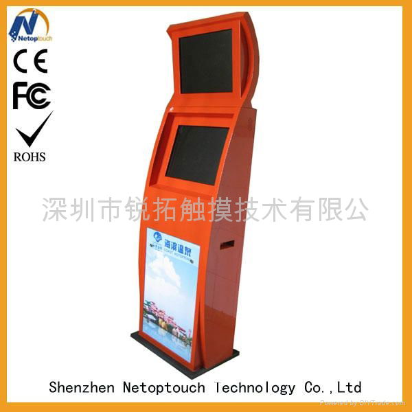 Touch screen dual monitor digital information kiosk 2