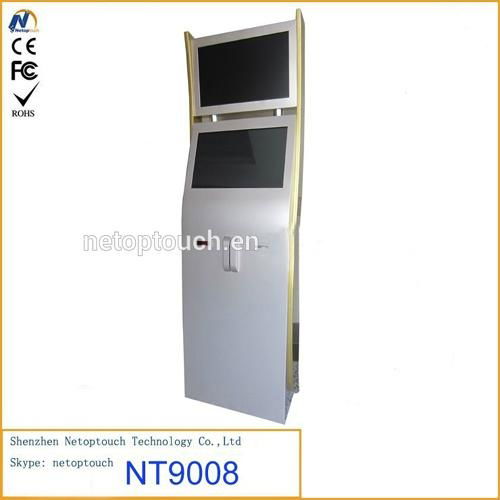 New design dual screen card swipe network kiosk with two monitor