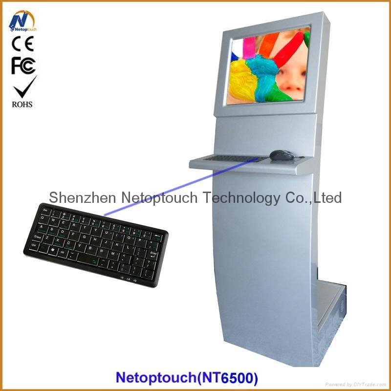 With keyboard restaurant receiption room booking kiosk