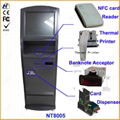 Self service ticketing print touch kiosk with card reader 