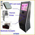 Self service ticketing print touch kiosk with card reader 