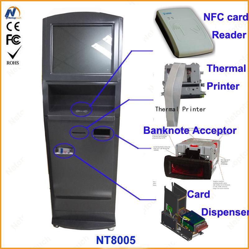 Self service ticketing print touch kiosk with card reader  4