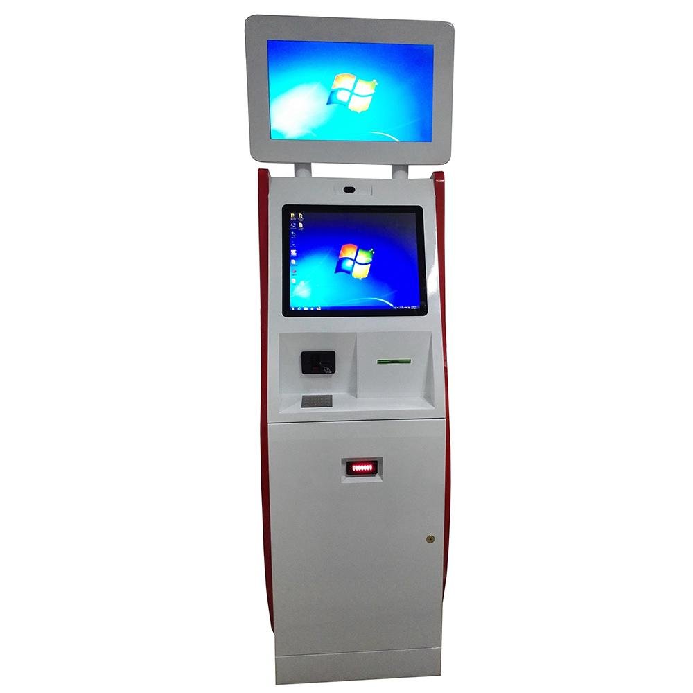 Dual monitor cash receiver payment kiosk terminal with card reader 6