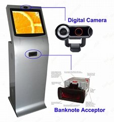 Automated unbanked kiosk with QR code reader
