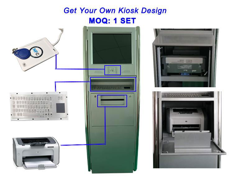 Netoptouch self service printing kiosk with A4 laser printer