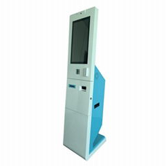 WIth cash validator touch kiosk to accept banknote for car parking