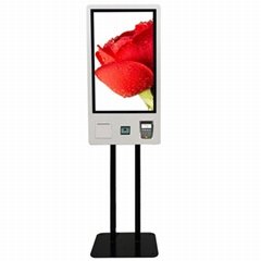 Free standing 32 inch touch screen self order kiosk machine