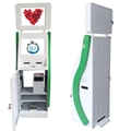 Touch screen kiosk with double monitor