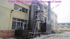 Bathtub Machine Fiber spray system for removal of taste