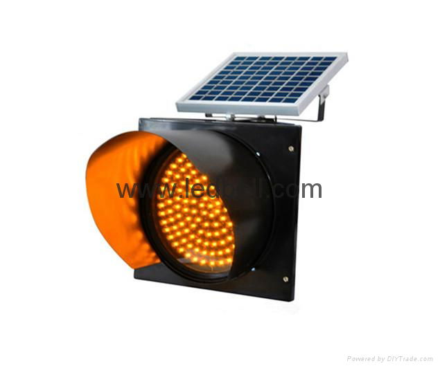 300mm Yellow solar warning strobe flash traffic light lamp 3