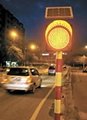 300mm Yellow solar warning strobe flash traffic light lamp