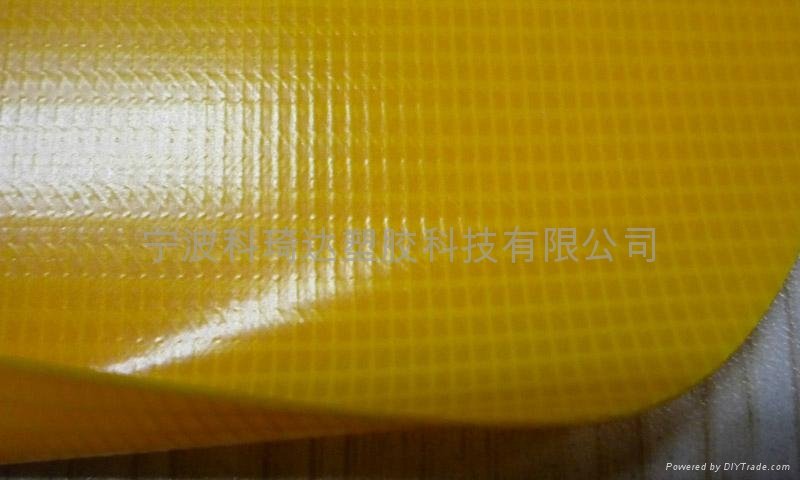 透明阻燃PVC夾網布 2