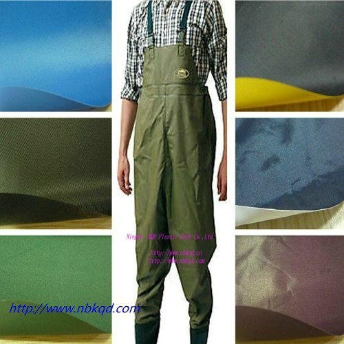 黄色环保PVC防水雨衣布 4