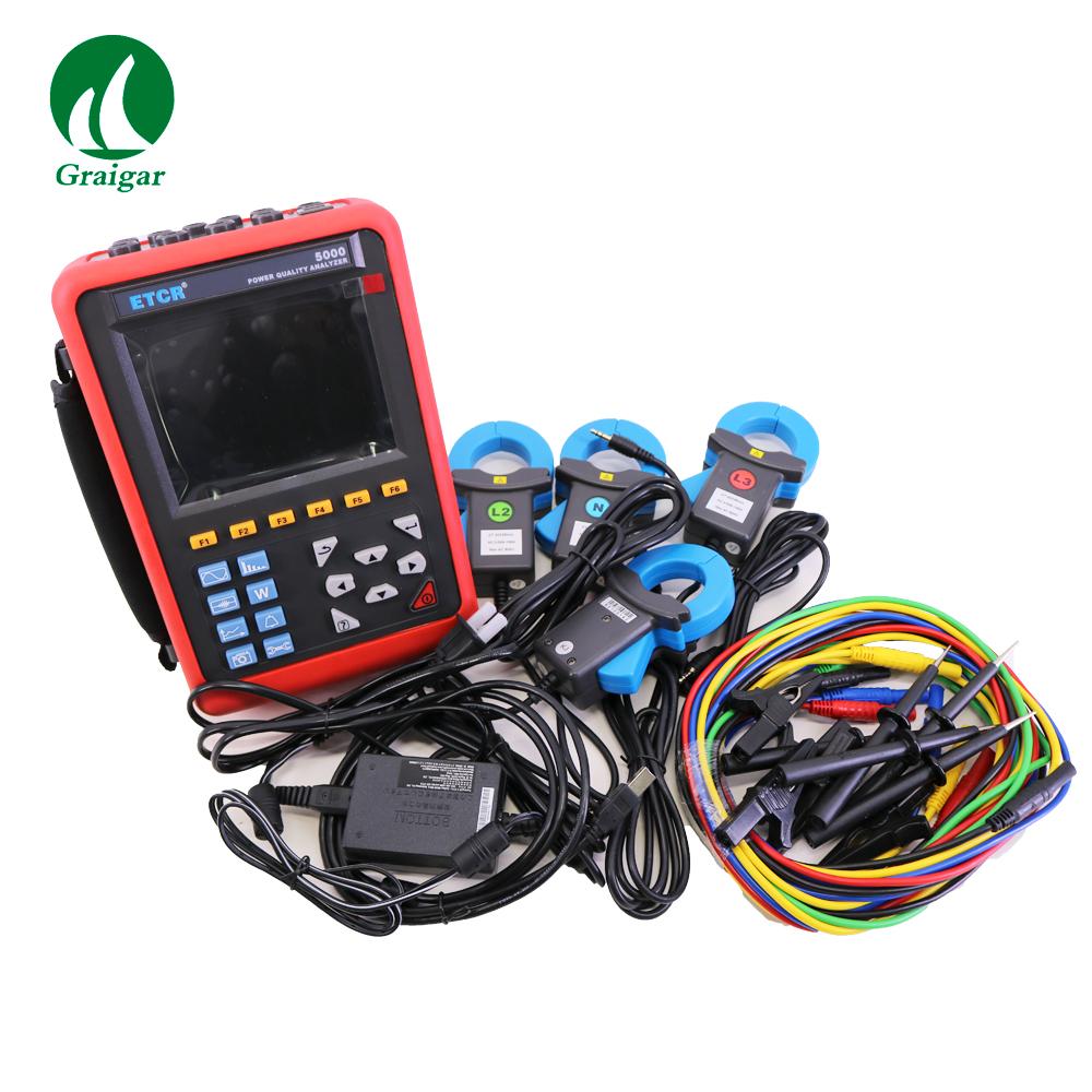  ETCR5000 Power Quality Energy Analyzer 3 Phase Power Analyzer Quality Monitor 2