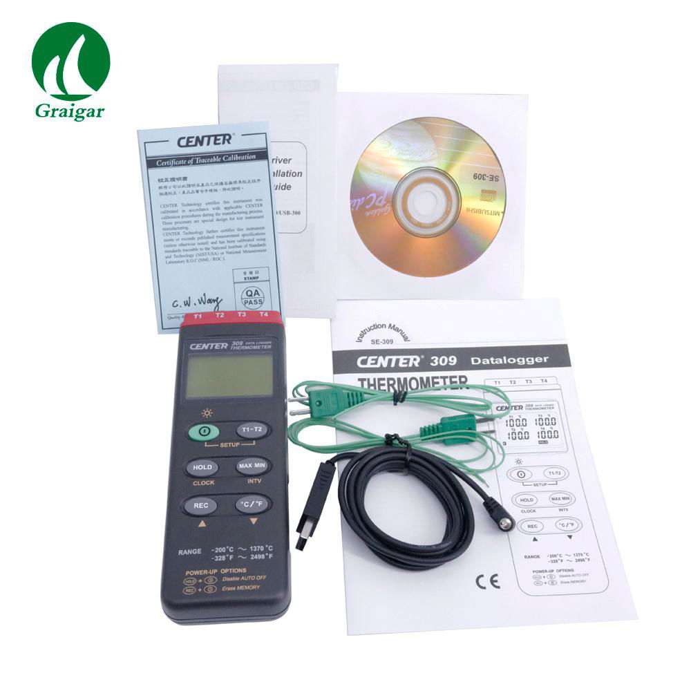 CENTER-309 4 Channels Thermometer with Data Logger