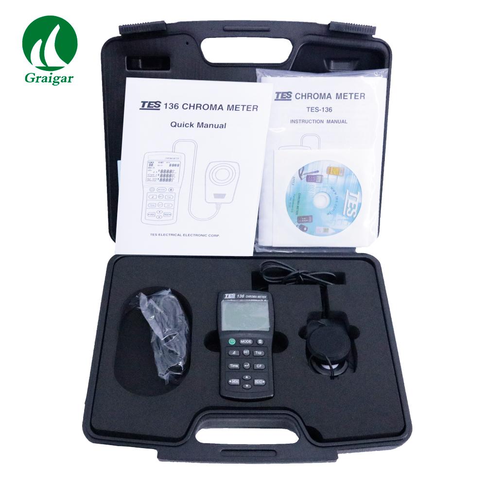 TES-136 Portable Chroma Meter Illuminometer Light Meter