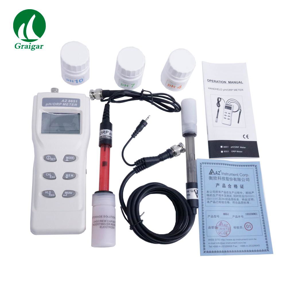 AZ8651 Handheld PH Meters PH Tester Digital ORP Meter Range PH: 0.00 ~ 14.00