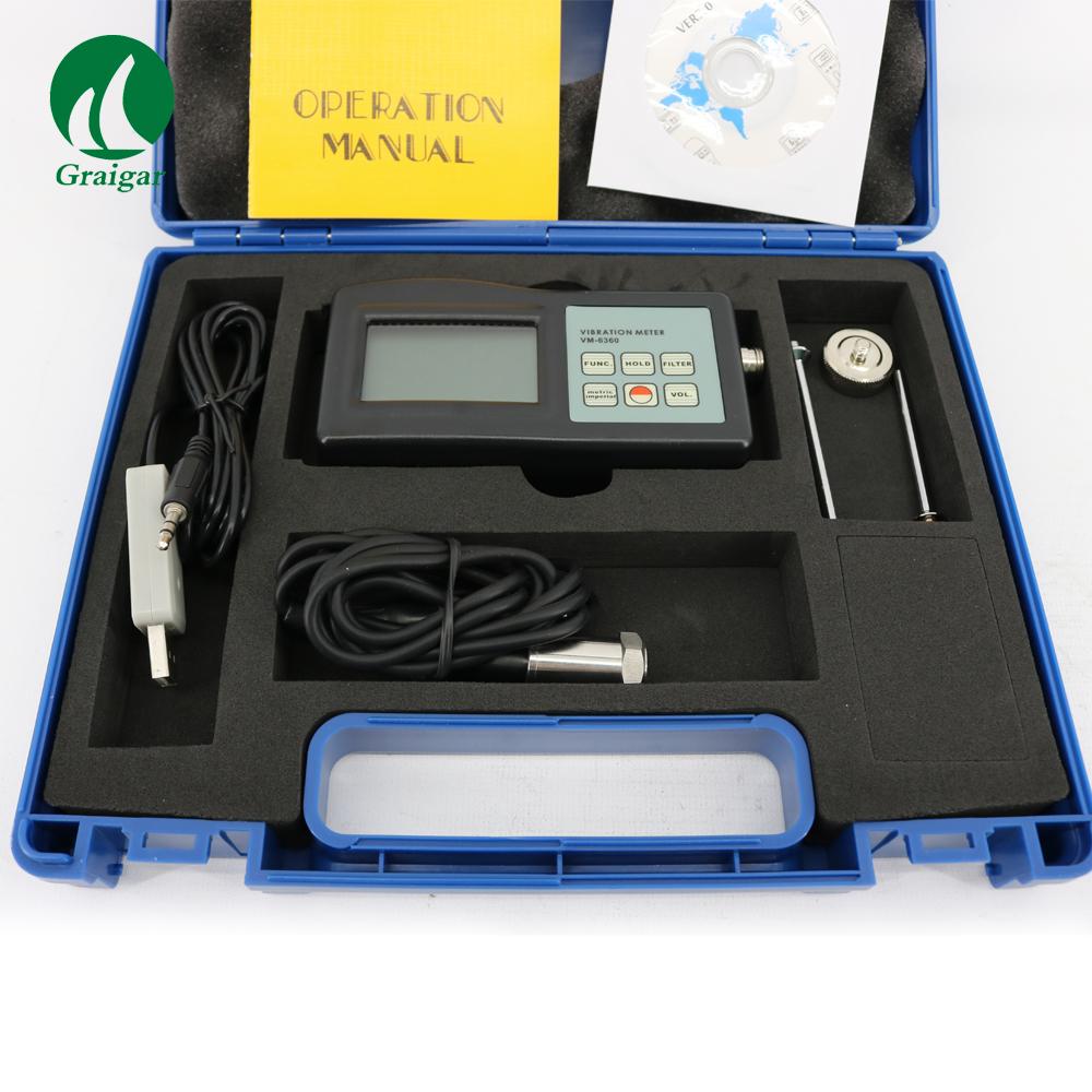 Digital Vibration Meter Tester VM-6360 With RS232 Software Cable Vibrator VM6360 3