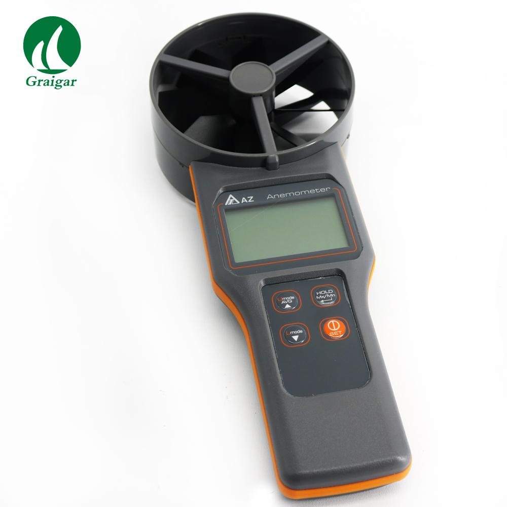 Anemometer AZ8917 Measures air velocity volume temperature humidity Meter  1