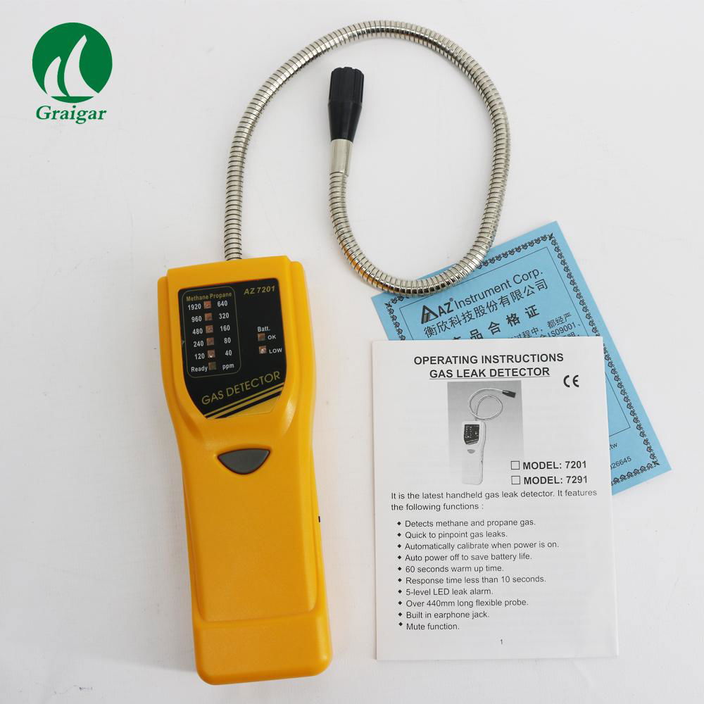 AZ7201 Portable Gas Leak Detector Methane and Propane Gas Leakage Tester 4
