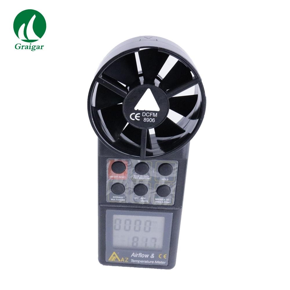 AZ8906 Digital Anemometer Air Flow Tester Wind Speed Tester Temperature Meter 2