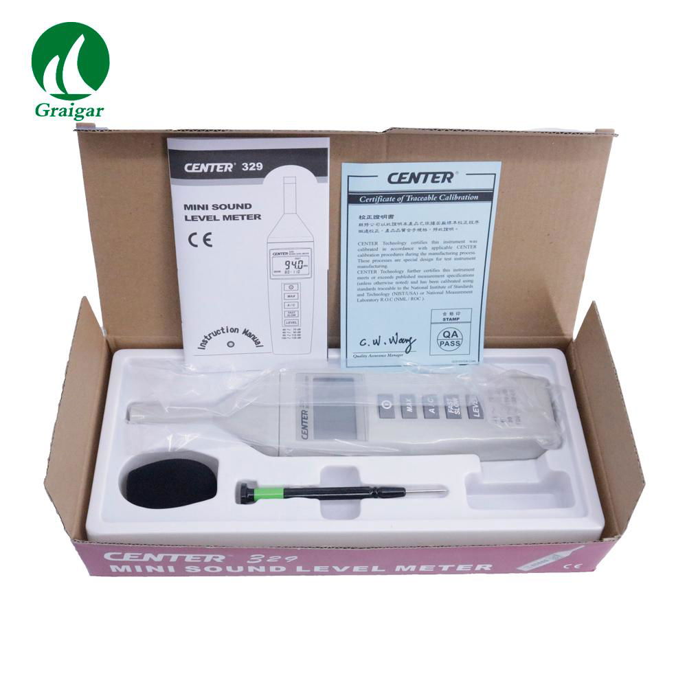 CENTER-329 Mini Sound Level Meter Noise Tester Level Range 40~130dB CENTER329 5