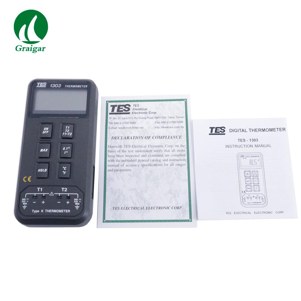 High Precision TES-1303 K Type Thermocouple Thermometer 6