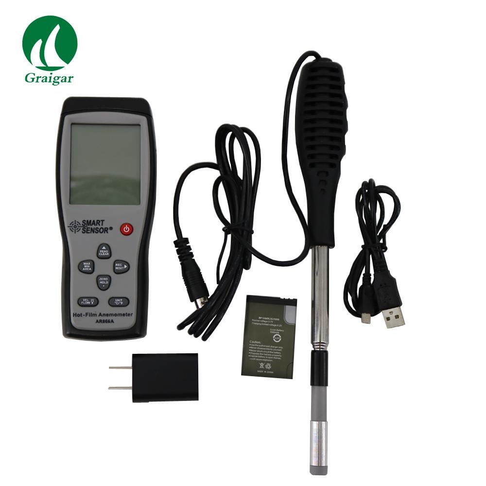  AR866A Wire Thermo-Anemometer Tester Air Flow Velocity Meter Wind Speed Meter  7