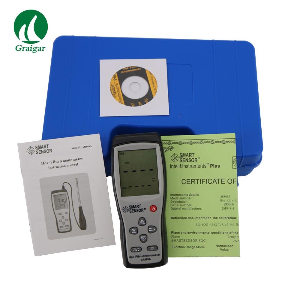  AR866A Wire Thermo-Anemometer Tester Air Flow Velocity Meter Wind Speed Meter  9