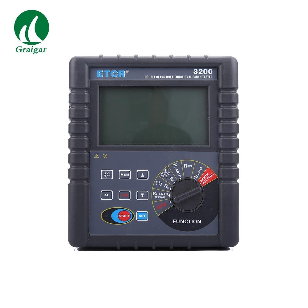 ETCR3200 Double Clamp Grounding Resistance Tester Design For Earth Resistance 3