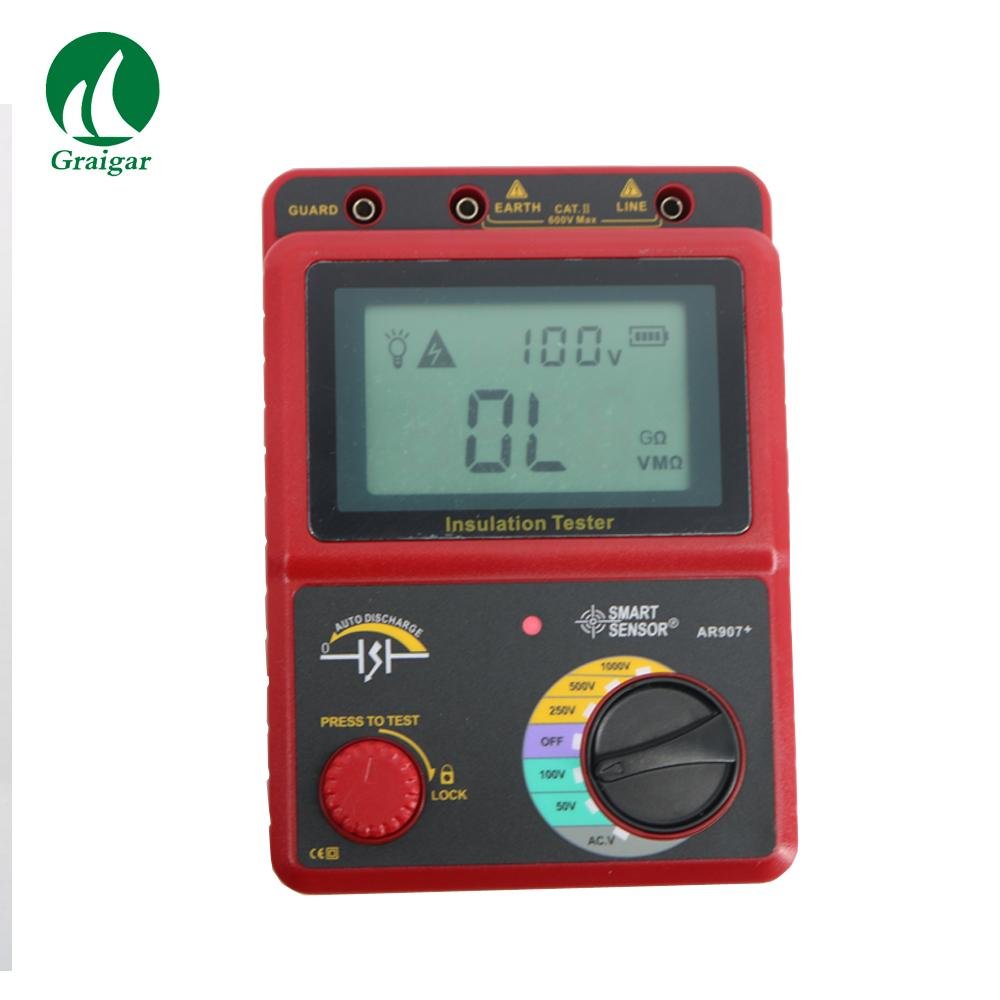 Digital Insulation Resistance Tester  Voltage meter AR907A+  AR907+ Multimeter 1