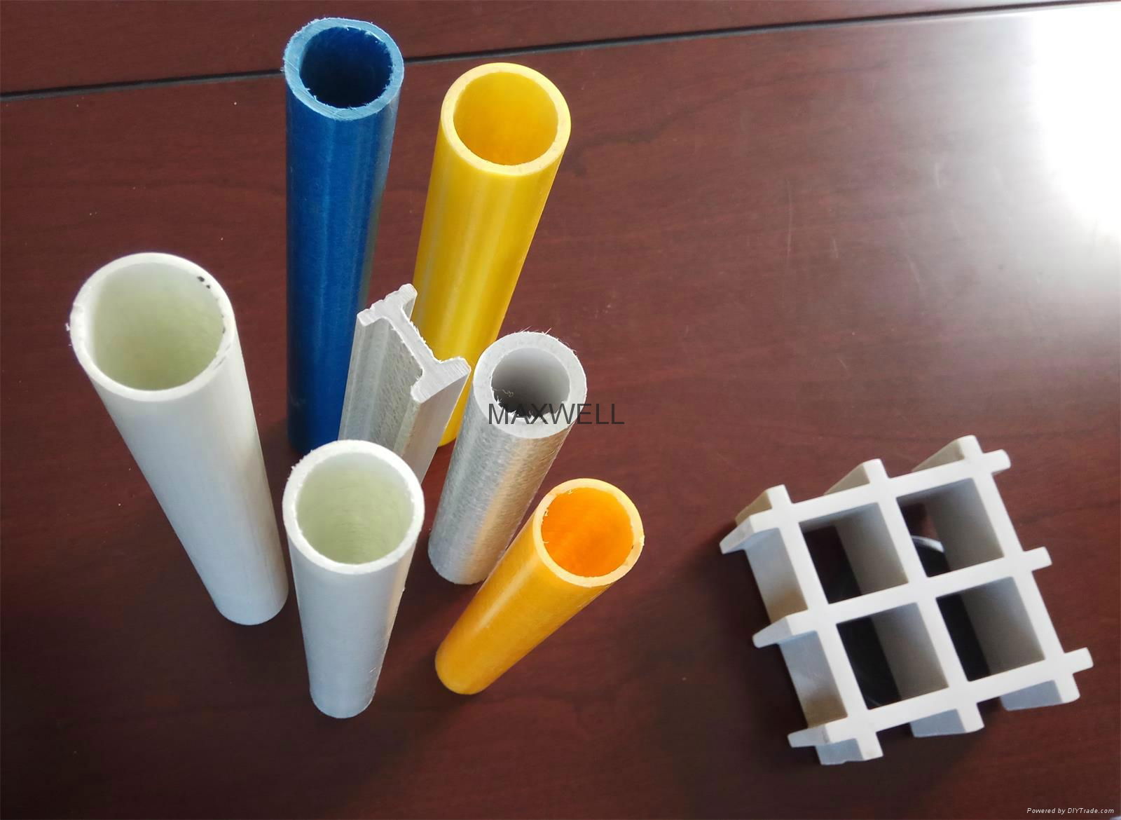 Pultruded fiberglass pipe and glassfibre reinforced tube