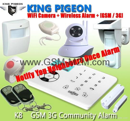 The most low price GSM  Alarm System with wifi camera  K9 3