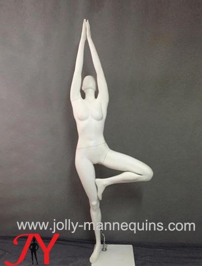 White matte color abstract yoga tree pose female mannequin AW-227