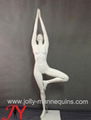 White matte color abstract yoga tree pose female mannequin AW-227 1